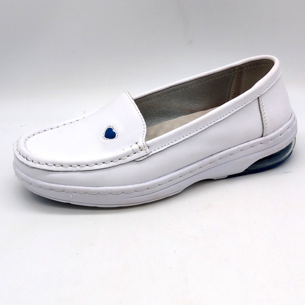 MaxMuxun Shoes‎ Womens White EUR 40 Leather Nurse Loafers Anti-Skid Breathable